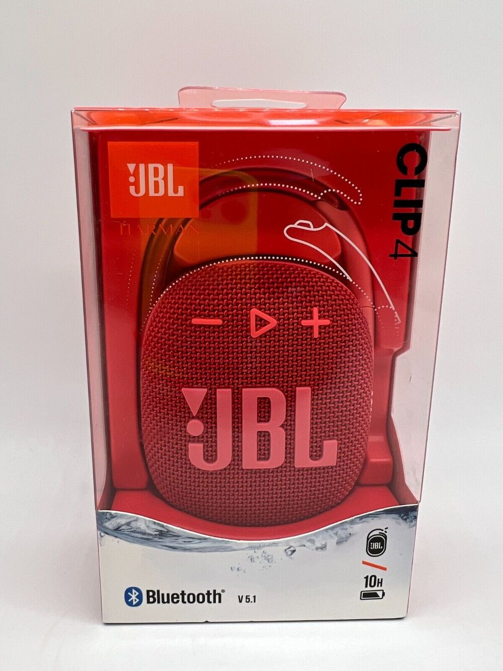 JBL Clip 4 Portable Bluetooth Speaker Red NEW